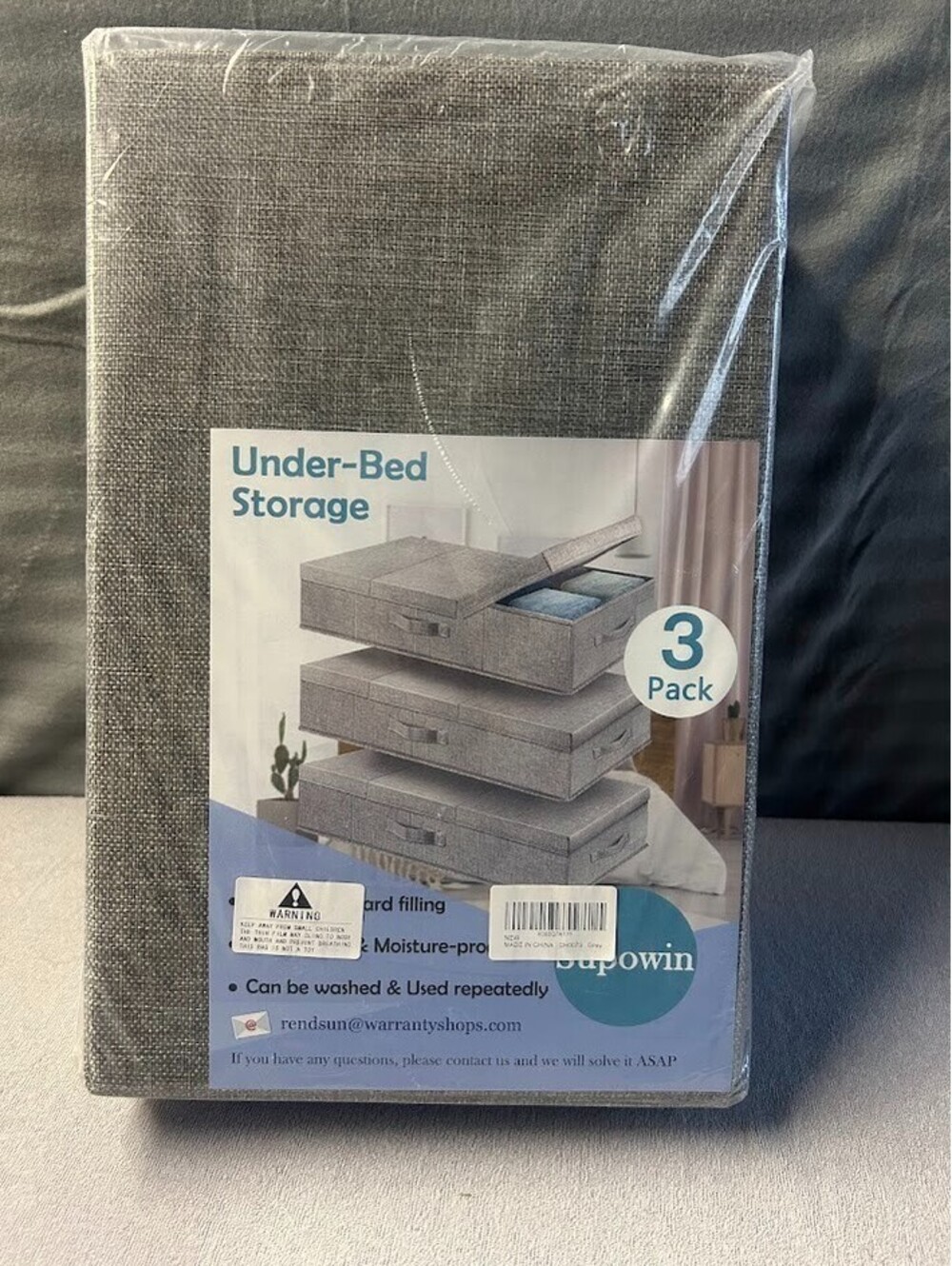 Under bed foldable storage bins